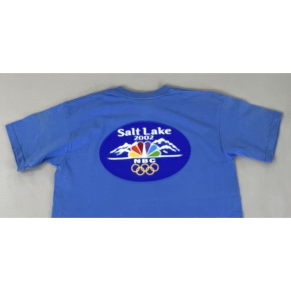 Vintage 2002 NBC Olympics T Shirt Unisex Sz Large Blue  Games Salt Lake Y2K - Picture 1 of 8